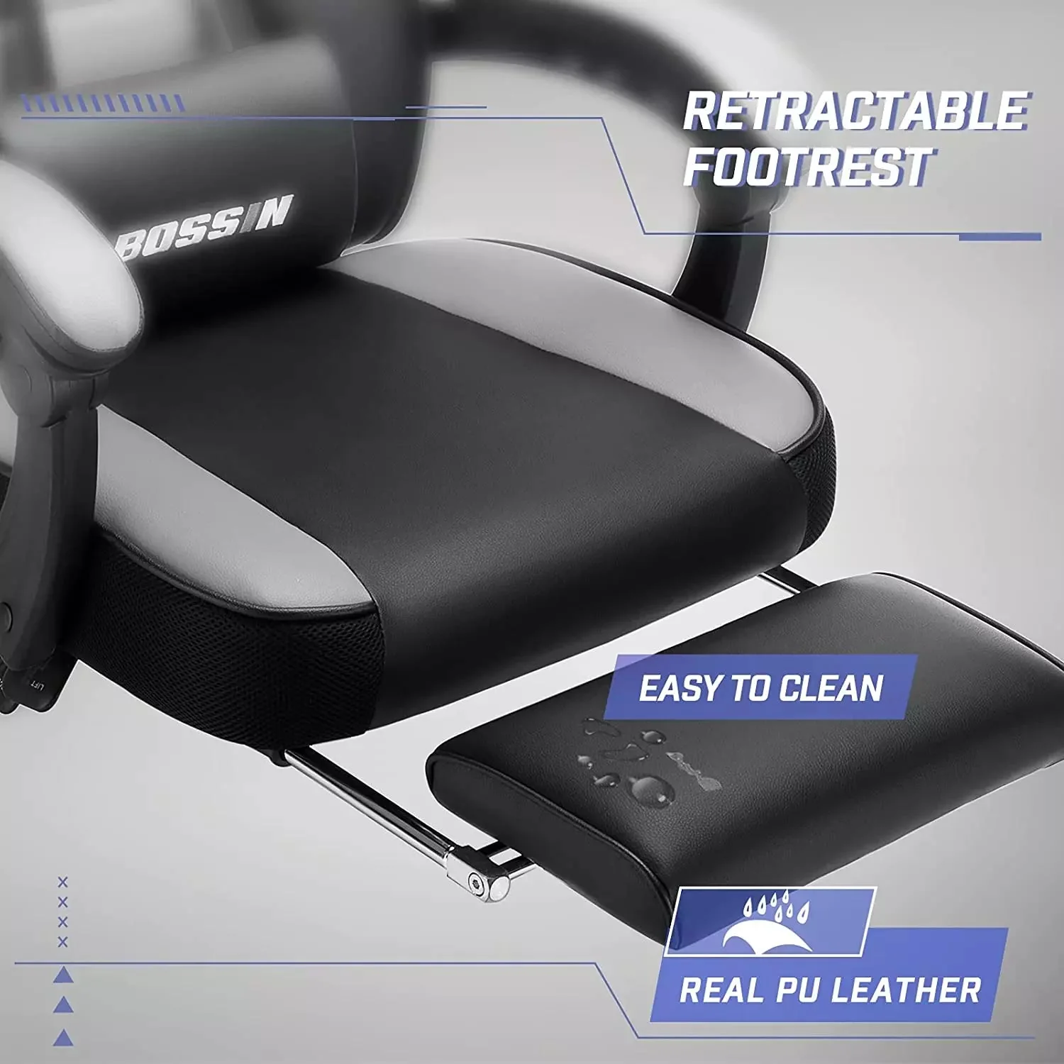 BOSSIN Big and Tall Heavy Duty PC Gaming Chair, Ergonomic Video Game Chairs with Footrest - Image 8