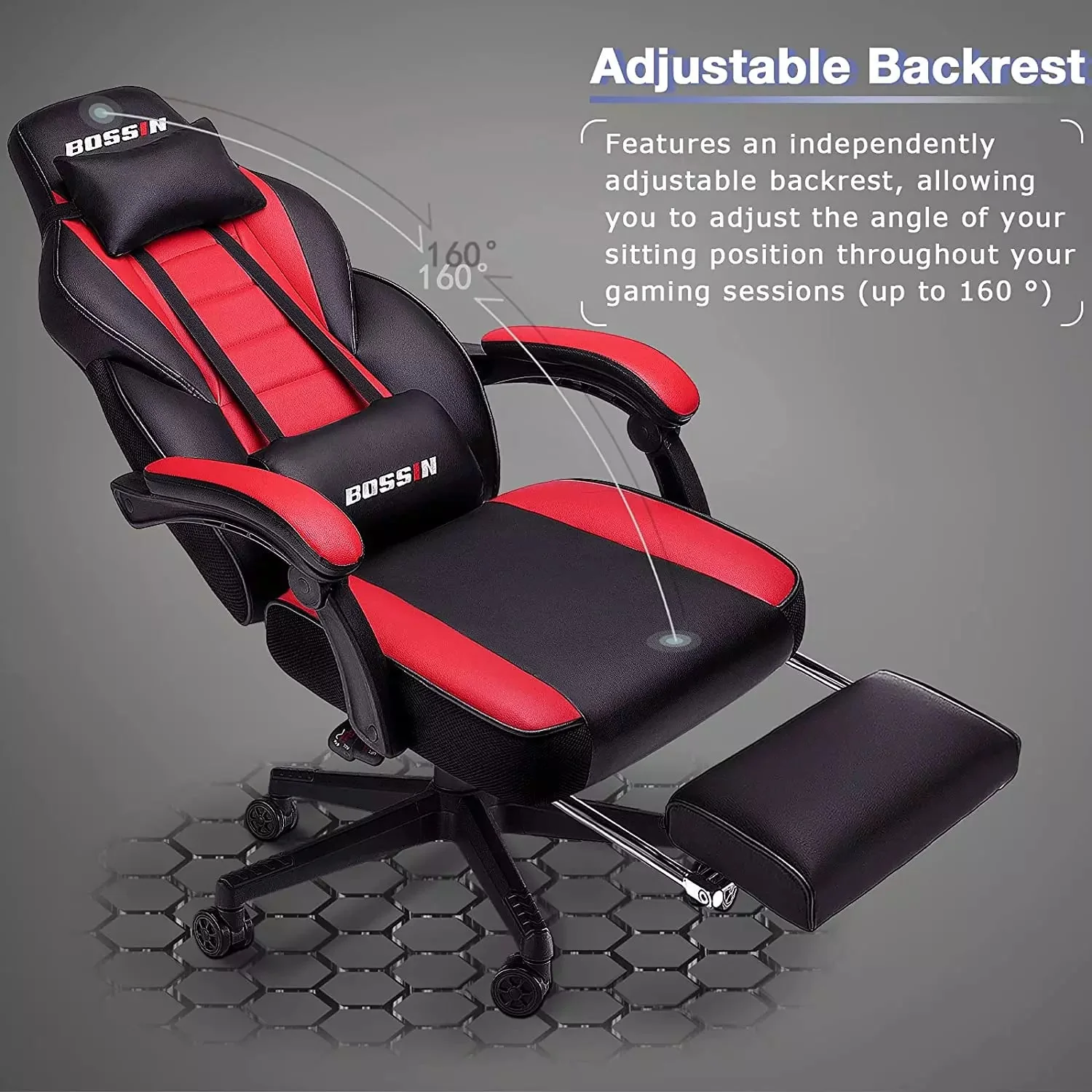BOSSIN Big and Tall Heavy Duty PC Gaming Chair, Ergonomic Video Game Chairs with Footrest - Image 9