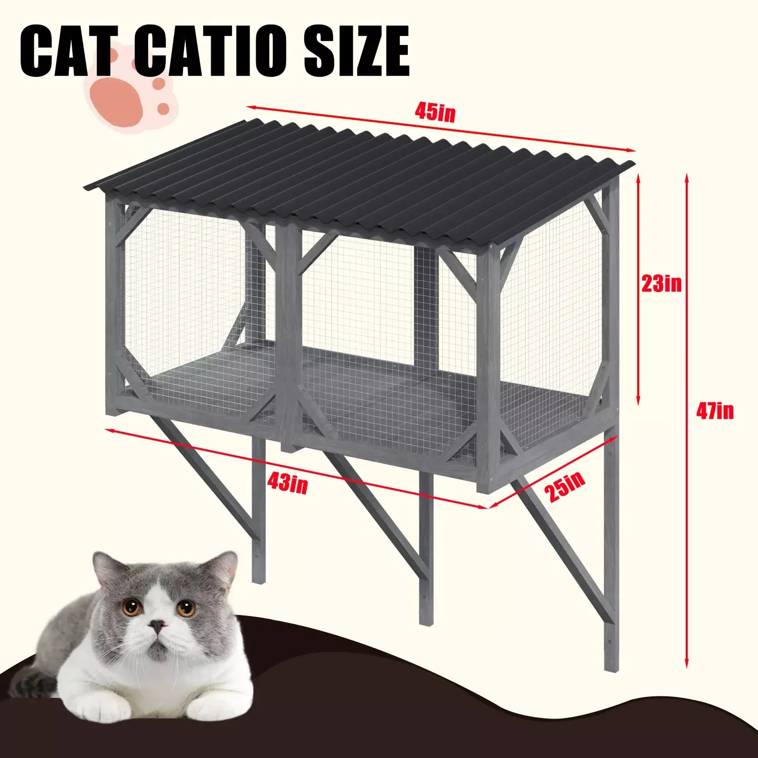 Waleaf Cat Window Box for Large Cats,Outdoor Cat Catio for Sunbathing, Napping & Overlooking - Image 7
