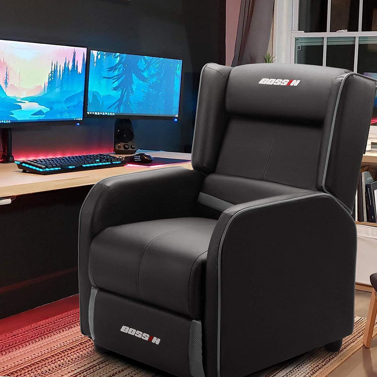 Waleaf Ergonomic Gaming Recliner Chair,PU Leather Recliner Seating Sofa - Image 2