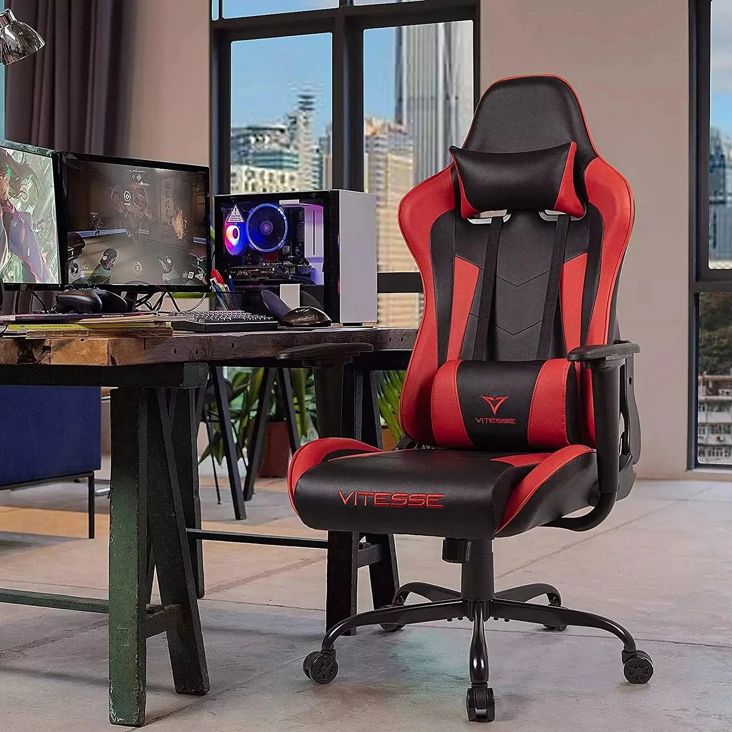 WALEAF Ergonomic Leather Gaming Chair, Reclining PC Gaming Chair - Image 2