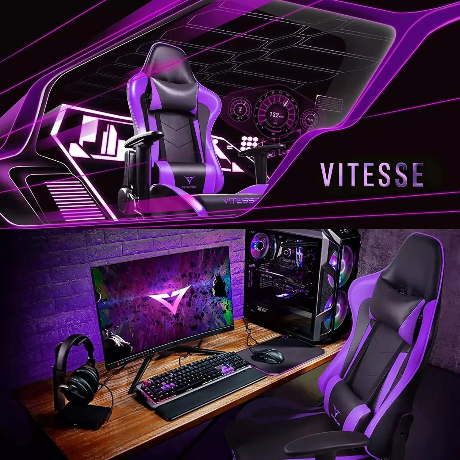 WALEAF Ergonomic Leather Gaming Chair, Reclining PC Gaming Chair - Image 27
