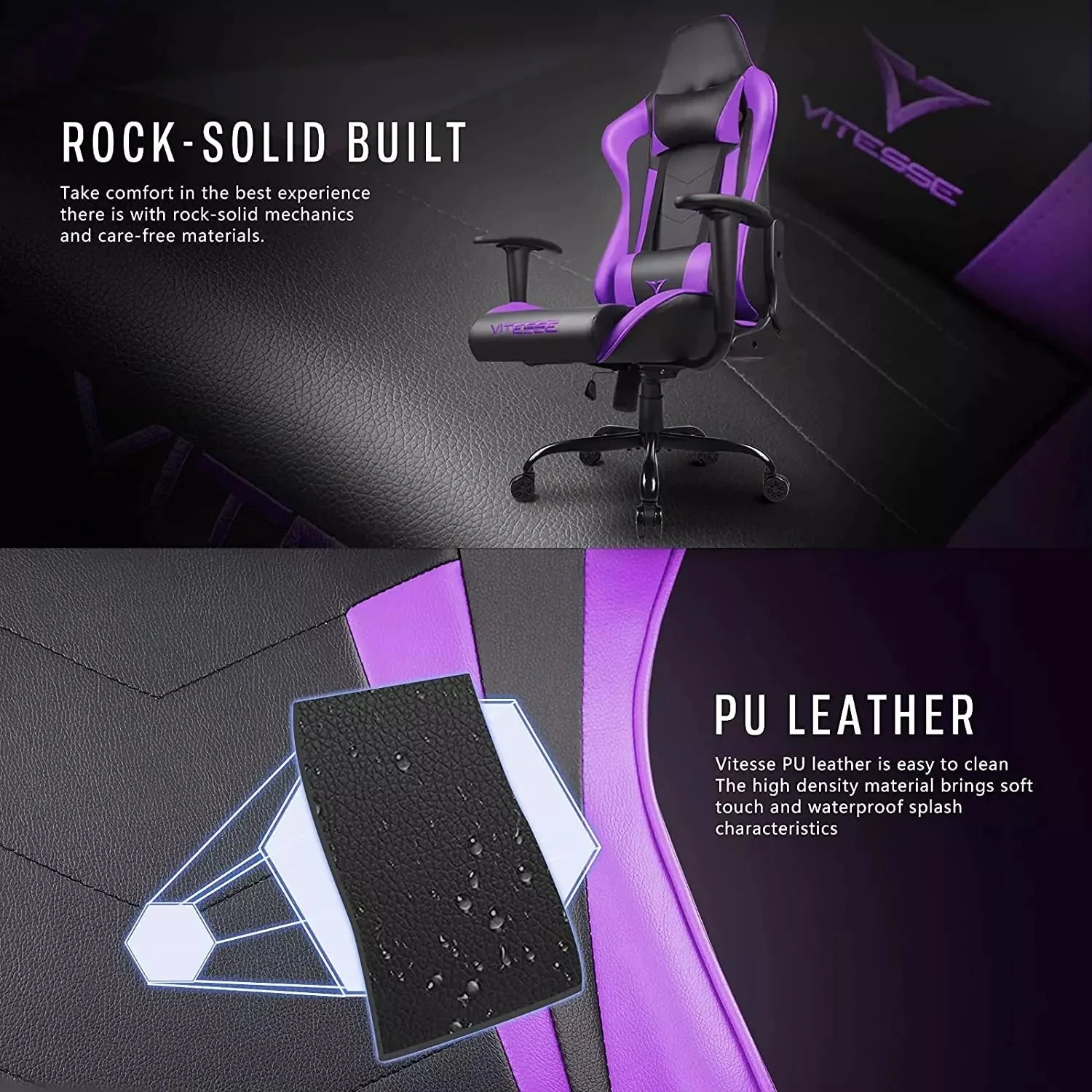 WALEAF Ergonomic Leather Gaming Chair, Reclining PC Gaming Chair - Image 28