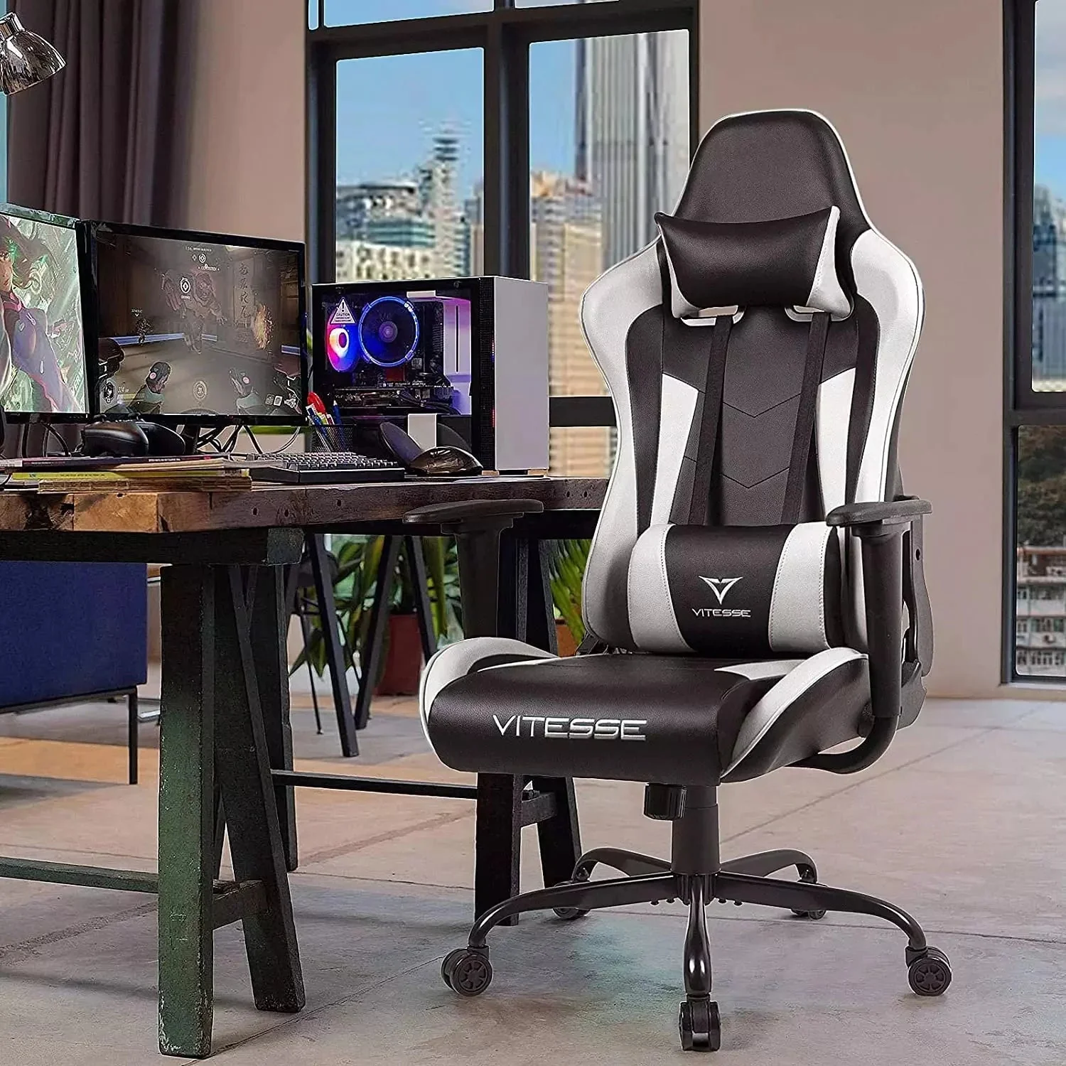 WALEAF Ergonomic Leather Gaming Chair, Reclining PC Gaming Chair - Image 35