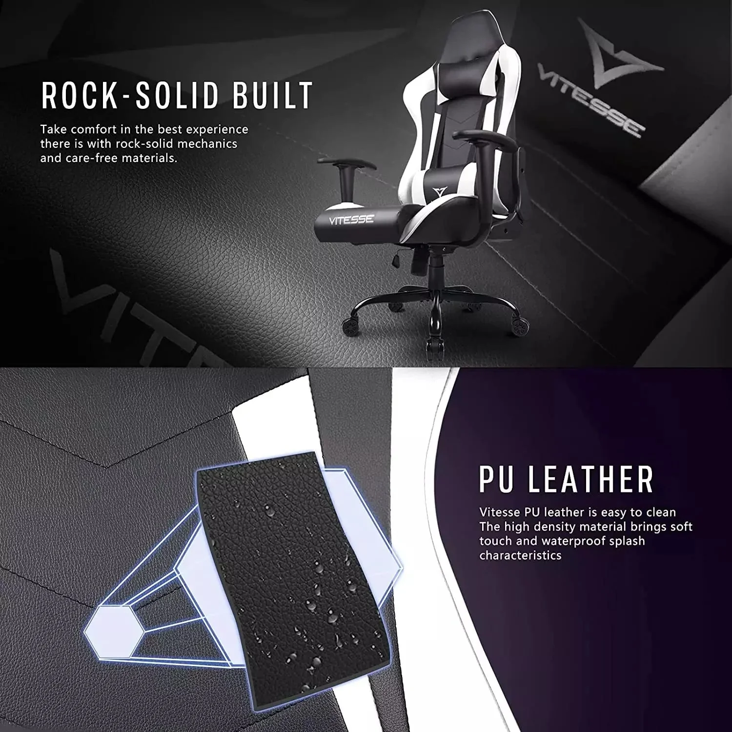 WALEAF Ergonomic Leather Gaming Chair, Reclining PC Gaming Chair - Image 37