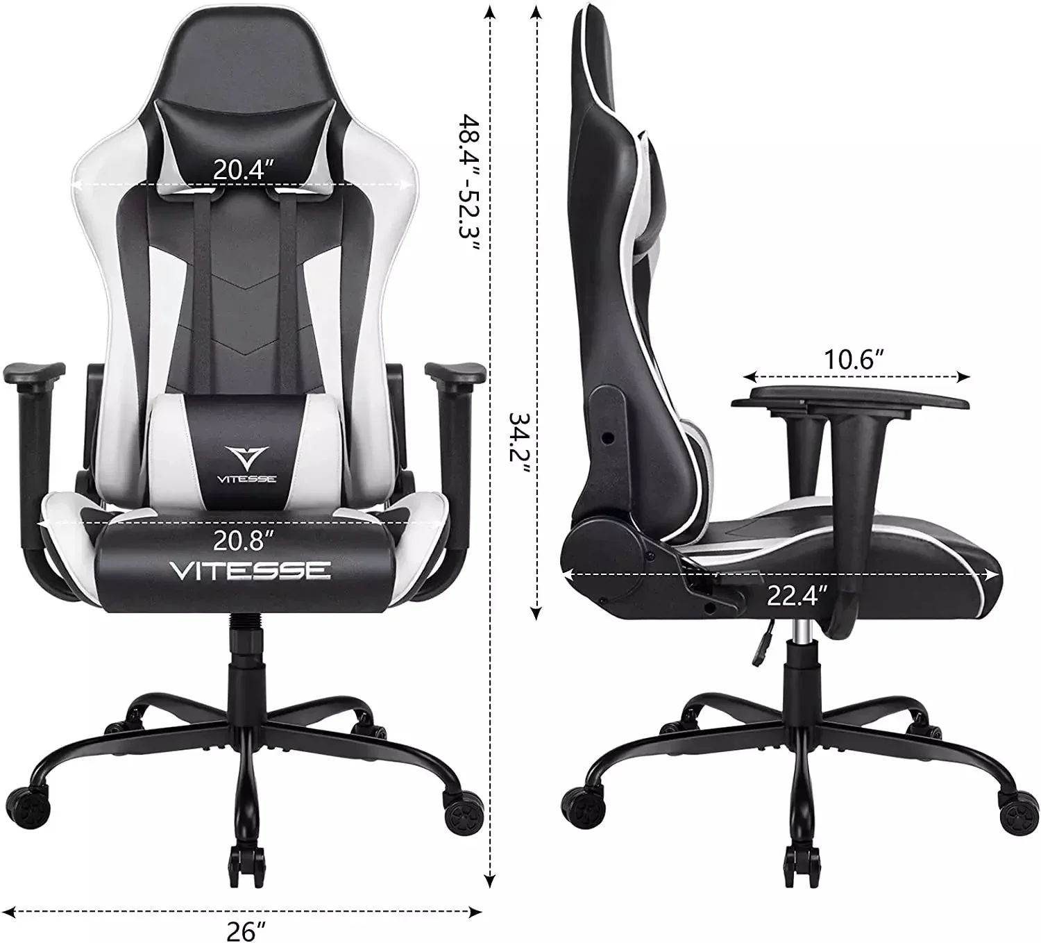 WALEAF Ergonomic Leather Gaming Chair, Reclining PC Gaming Chair - Image 42