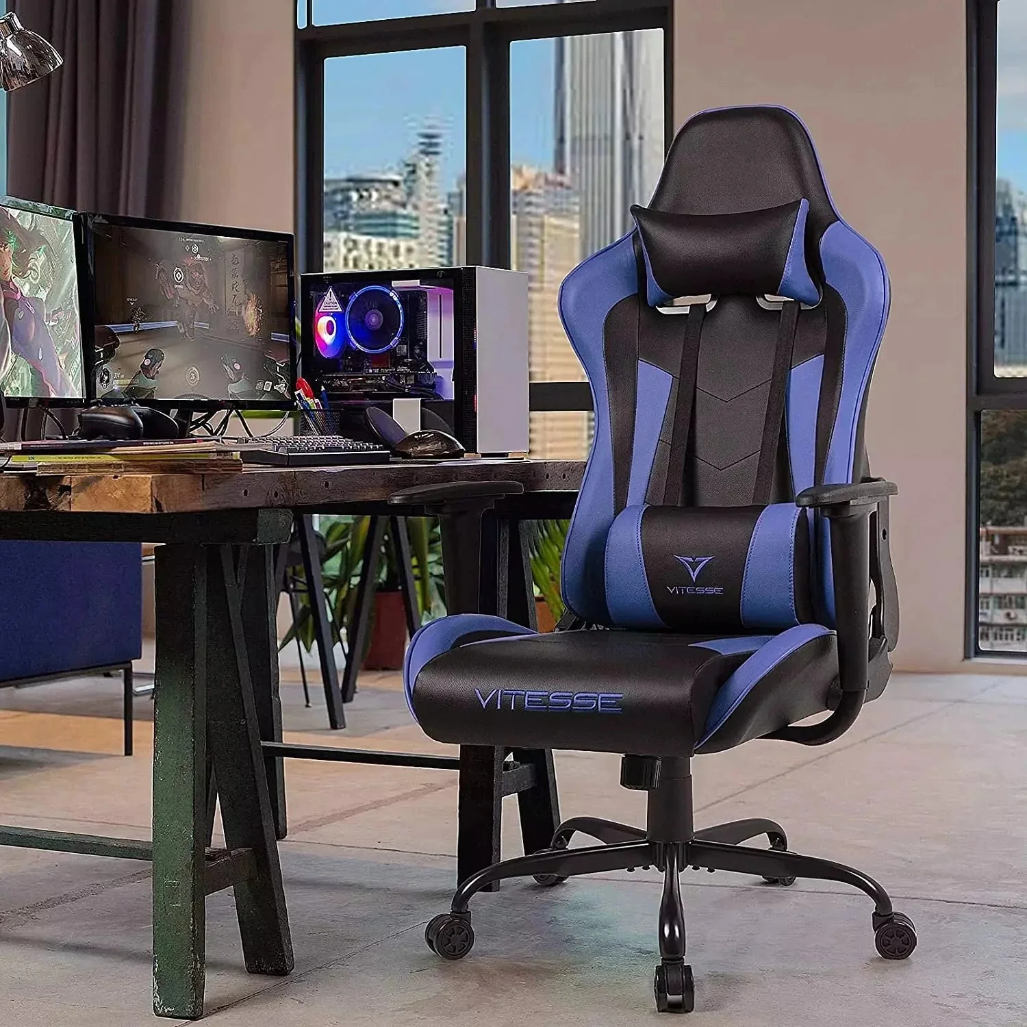 WALEAF Ergonomic Leather Gaming Chair, Reclining PC Gaming Chair - Image 46