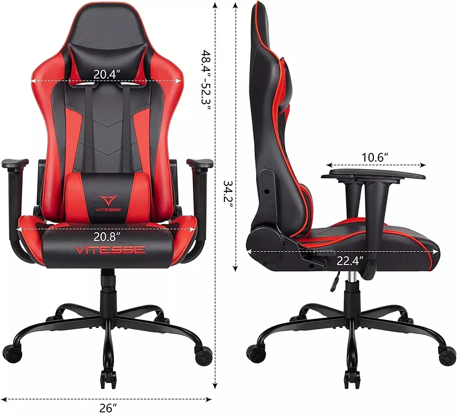 WALEAF Ergonomic Leather Gaming Chair, Reclining PC Gaming Chair - Image 9