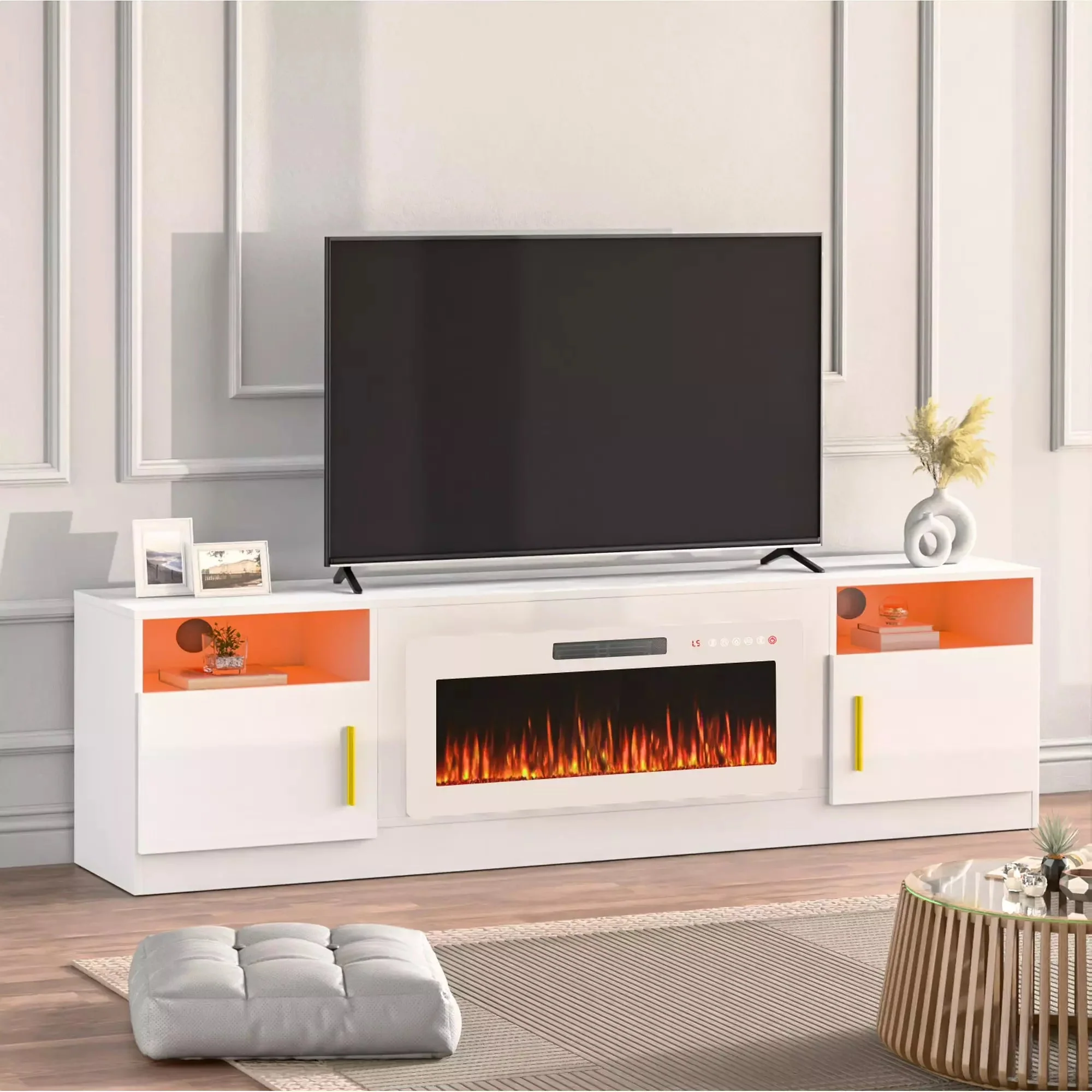 WALEAF Fireplace TV Stand with 36" Fireplace,80" TV Stand - Image 4