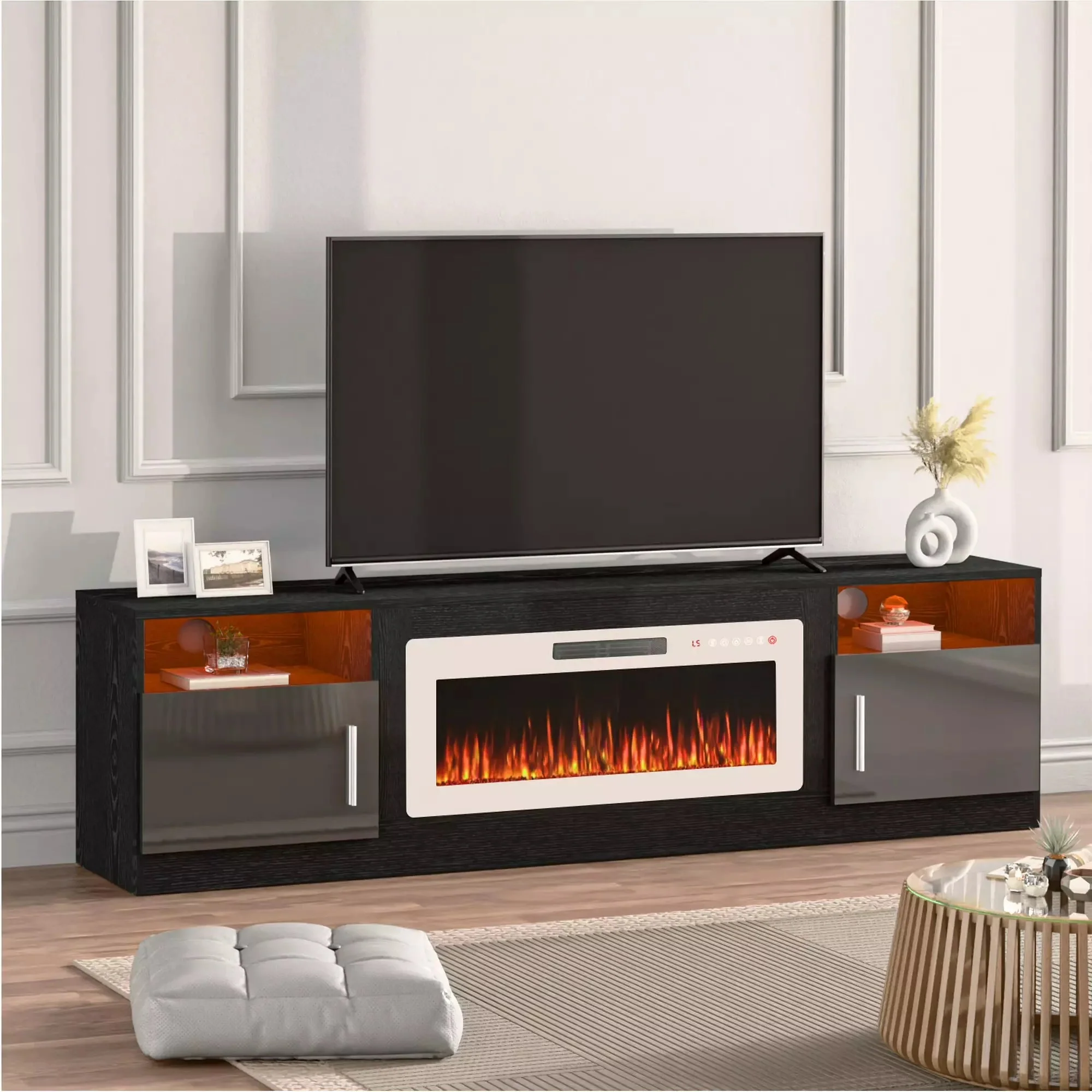 WALEAF Fireplace TV Stand with 36" Fireplace,80" TV Stand - Image 5