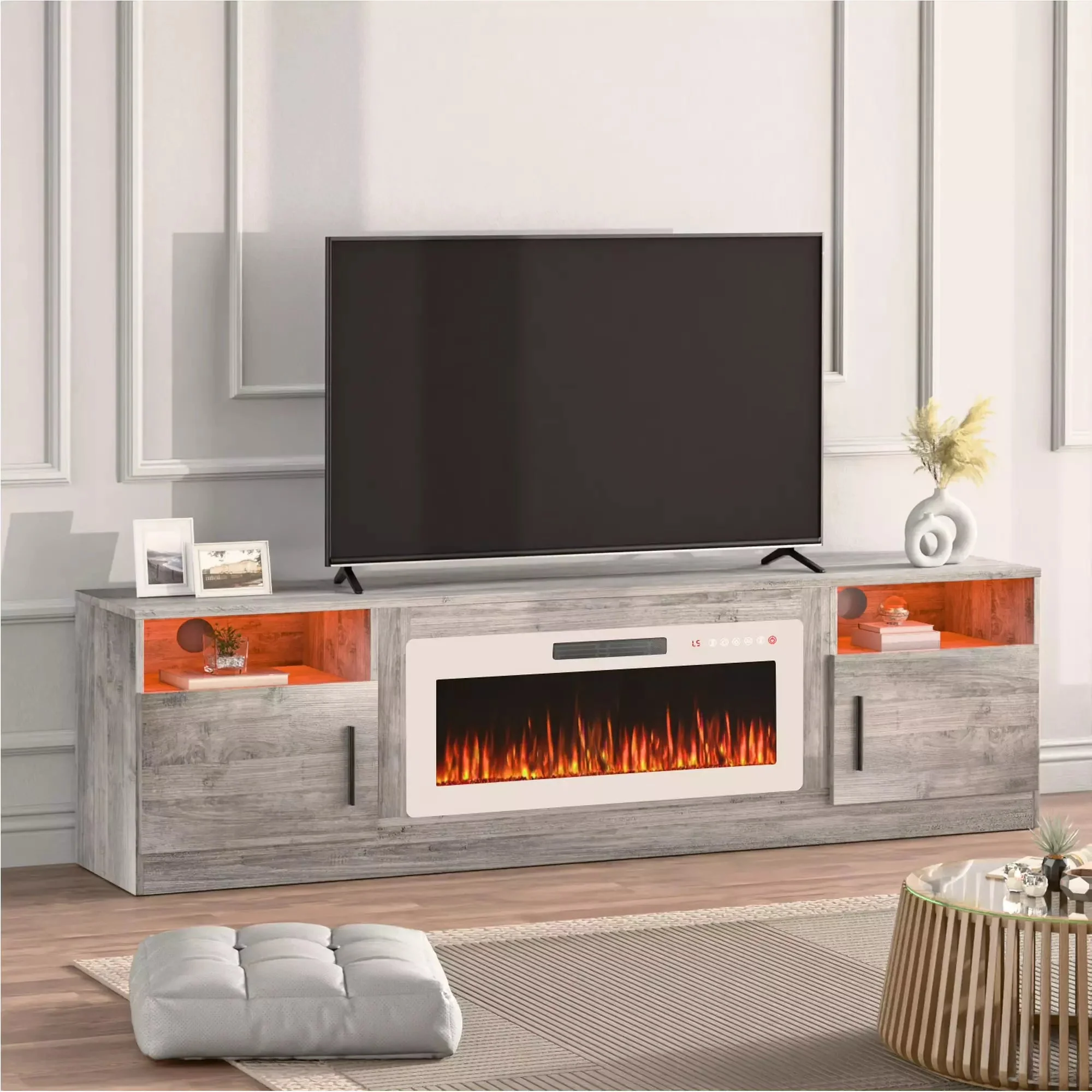 WALEAF Fireplace TV Stand with 36" Fireplace,80" TV Stand - Image 6