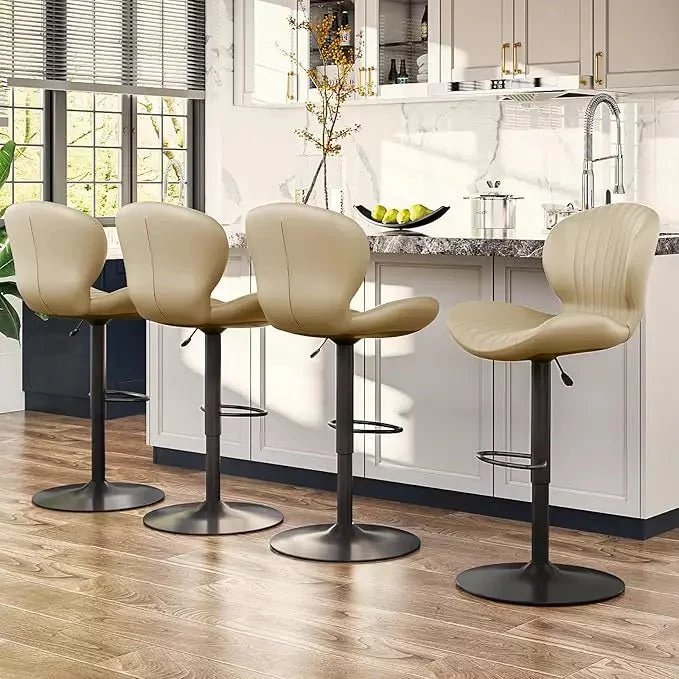 Waleaf Modern Adjustable Bar Stools,Leather Upholstered Swivel Counter Stools - Image 36