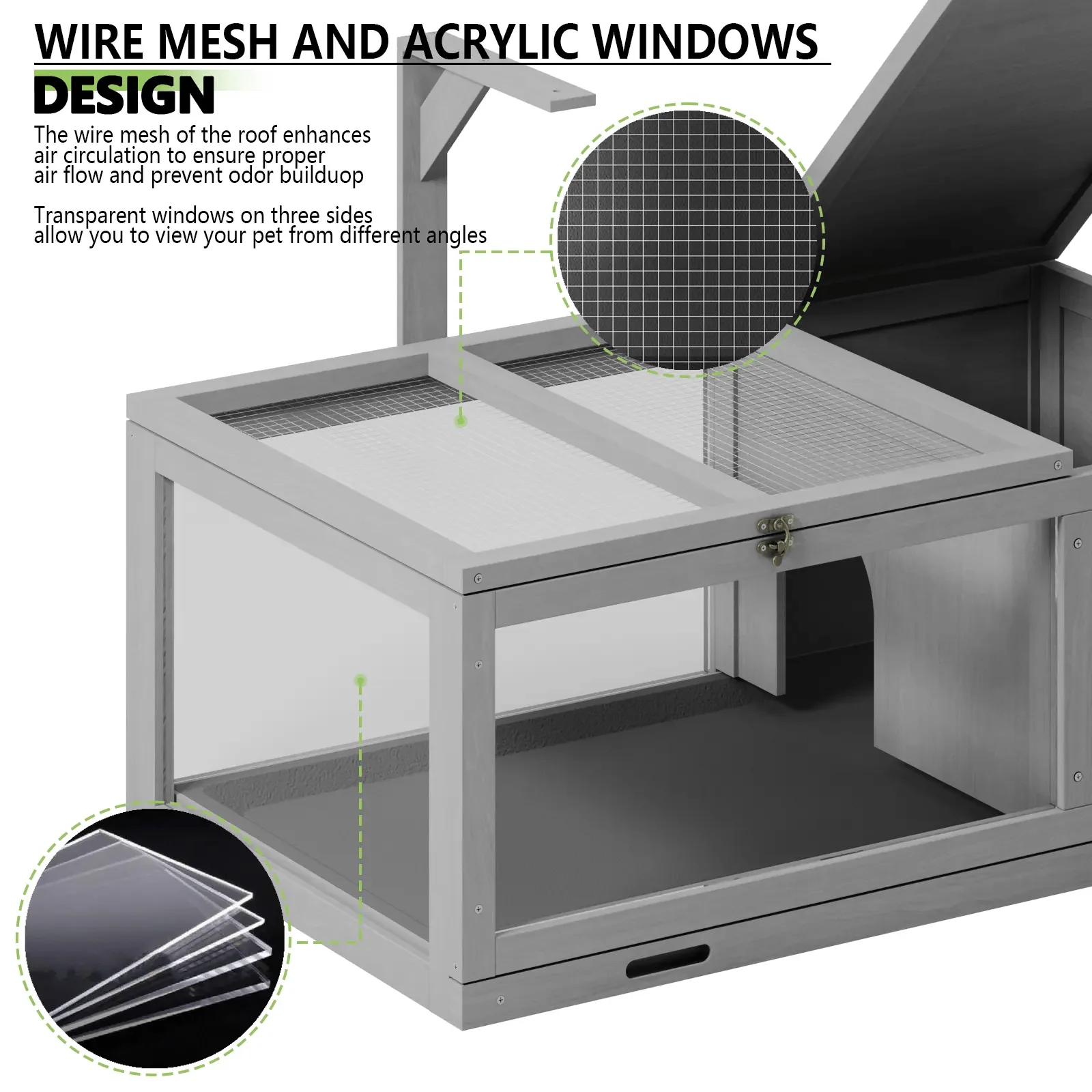 BOSSIN Turtle Cage Reptile Terrarium with Lamp Holder - Image 3