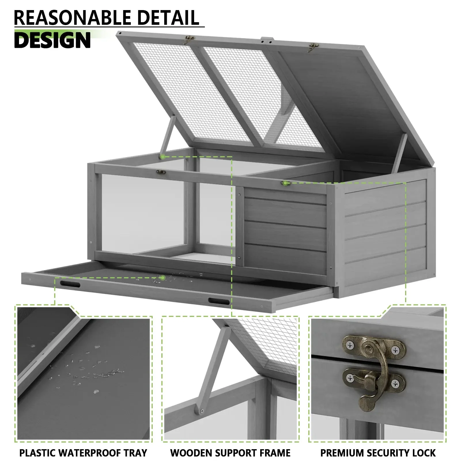 BOSSIN Turtle Cage Reptile Terrarium with Lamp Holder - Image 5