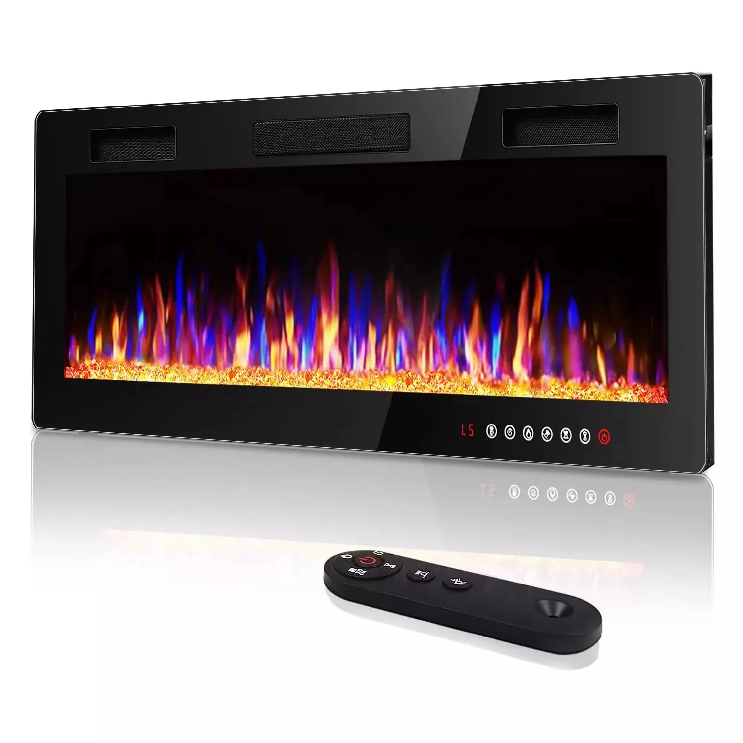 Vitesse Ultra-Thin Wall Mounted Electric Fireplace with Touch Screen and Remote - Image 15