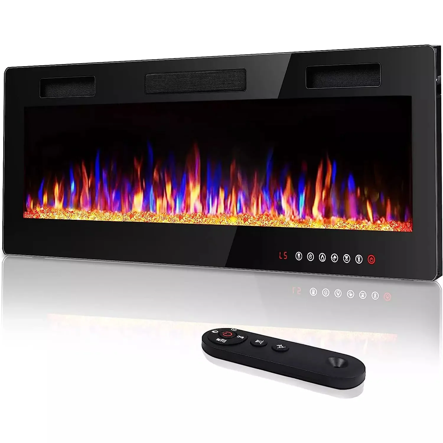 Vitesse Ultra-Thin Wall Mounted Electric Fireplace with Touch Screen and Remote - Image 22
