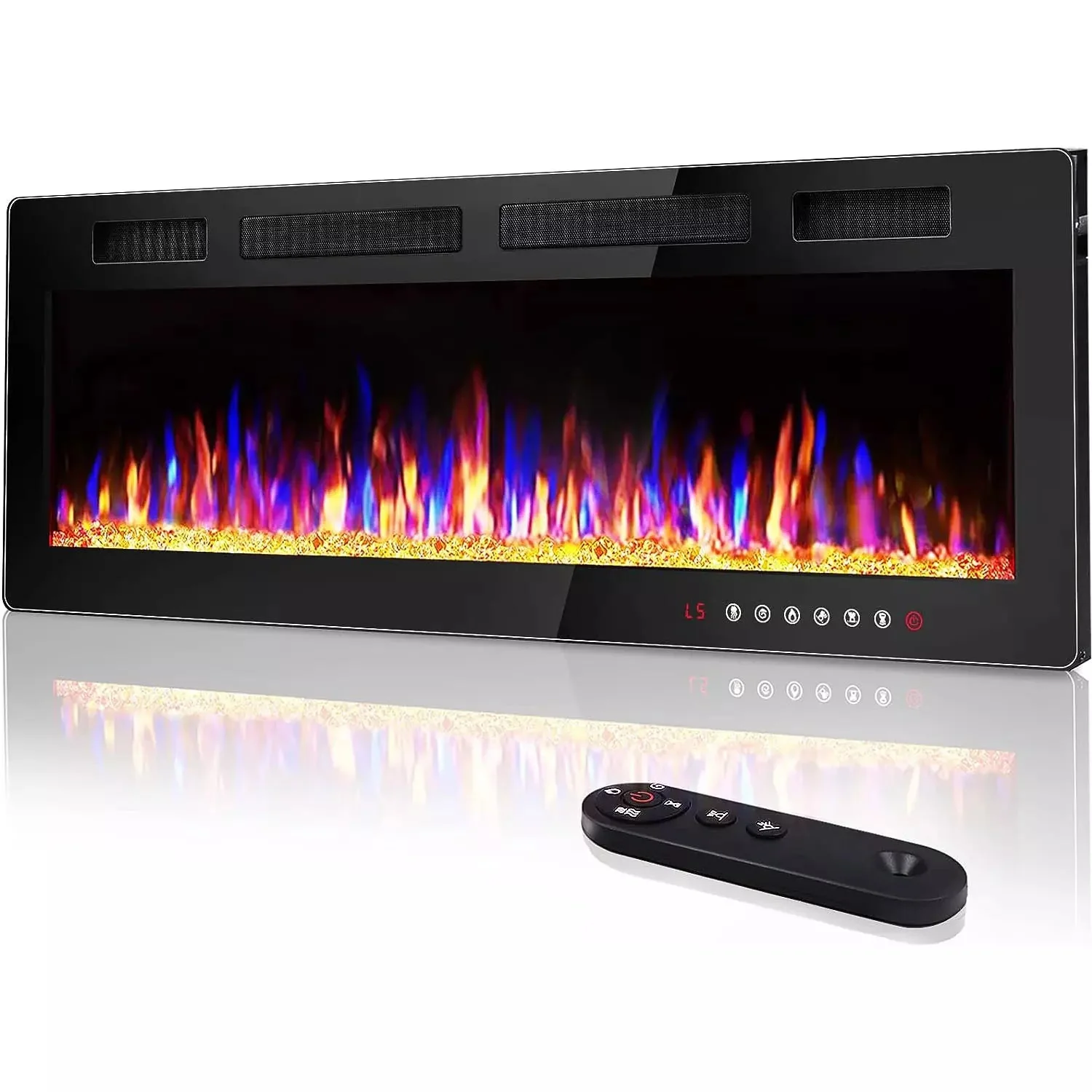 Vitesse Ultra-Thin Wall Mounted Electric Fireplace with Touch Screen and Remote - Image 36