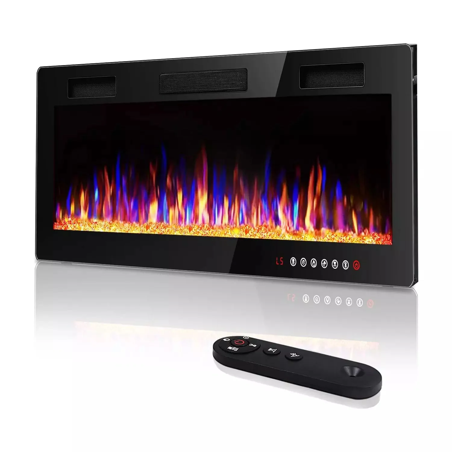 Vitesse Ultra-Thin Wall Mounted Electric Fireplace with Touch Screen and Remote - Image 8
